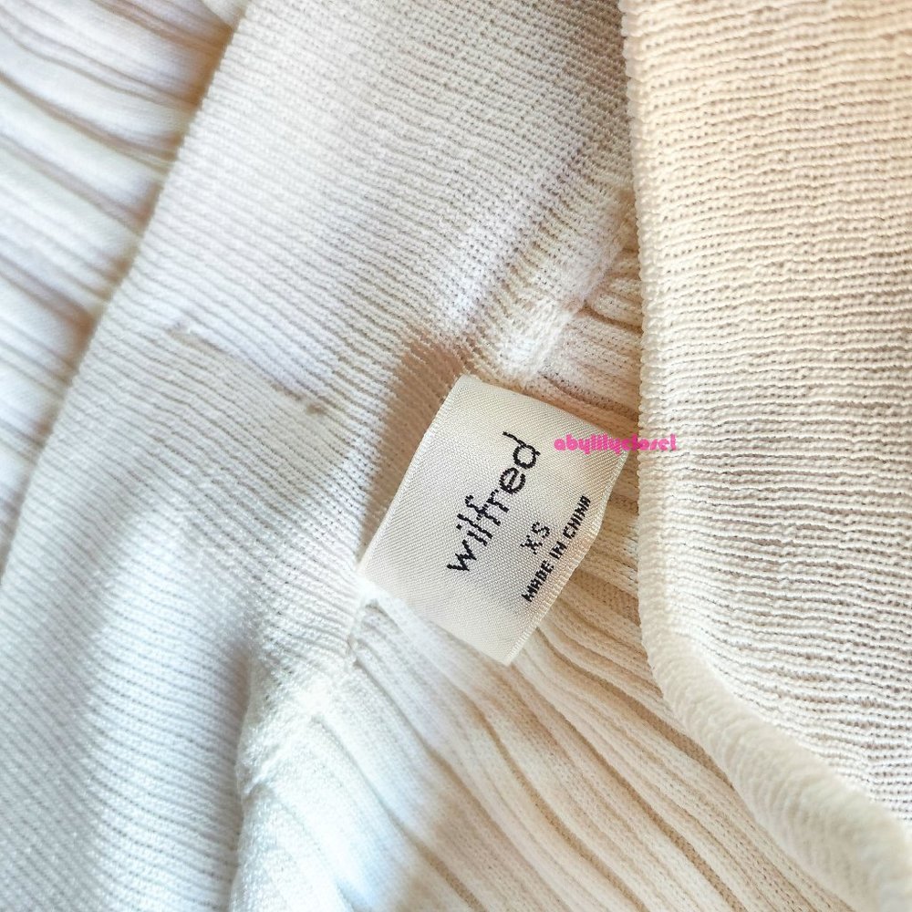 Aritzia Wilfred Knit Slit Skirt White XS - Picture 10 of 12